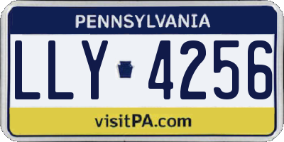 PA license plate LLY4256