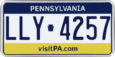 PA license plate LLY4257