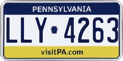 PA license plate LLY4263