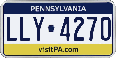 PA license plate LLY4270