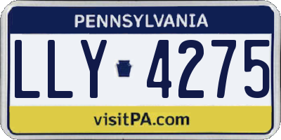 PA license plate LLY4275