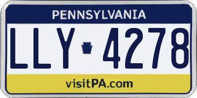 PA license plate LLY4278