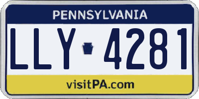 PA license plate LLY4281