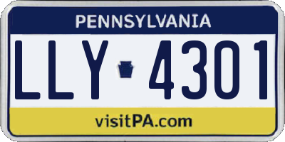 PA license plate LLY4301