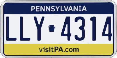PA license plate LLY4314