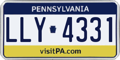 PA license plate LLY4331