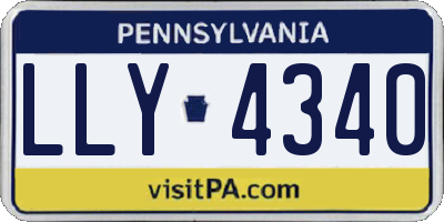 PA license plate LLY4340