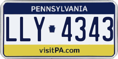 PA license plate LLY4343