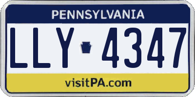 PA license plate LLY4347