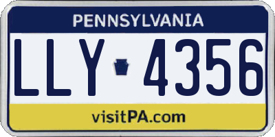 PA license plate LLY4356