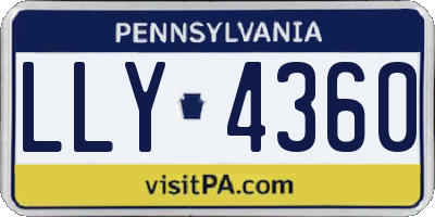 PA license plate LLY4360