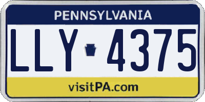 PA license plate LLY4375