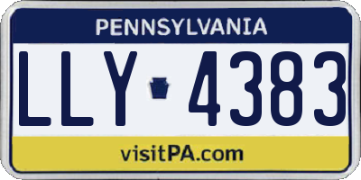 PA license plate LLY4383
