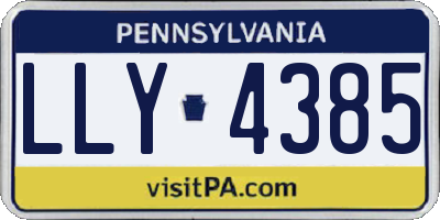 PA license plate LLY4385