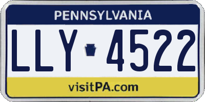 PA license plate LLY4522
