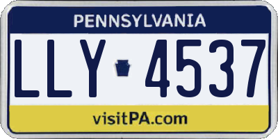 PA license plate LLY4537