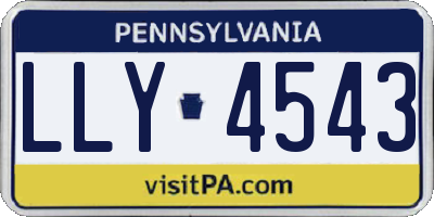 PA license plate LLY4543