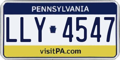 PA license plate LLY4547
