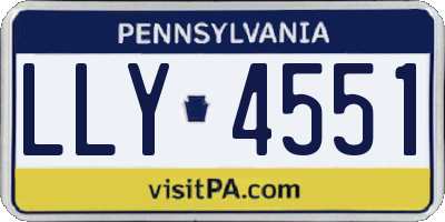 PA license plate LLY4551
