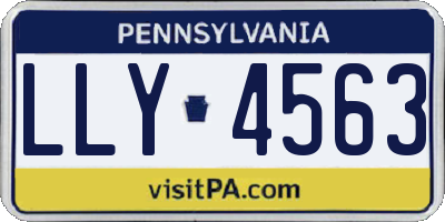 PA license plate LLY4563