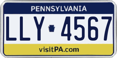 PA license plate LLY4567