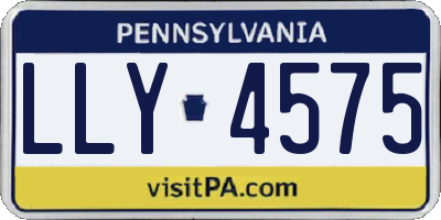 PA license plate LLY4575