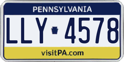 PA license plate LLY4578