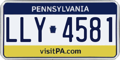 PA license plate LLY4581