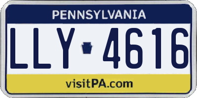 PA license plate LLY4616
