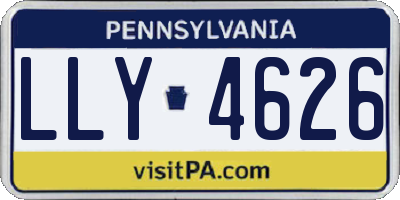 PA license plate LLY4626