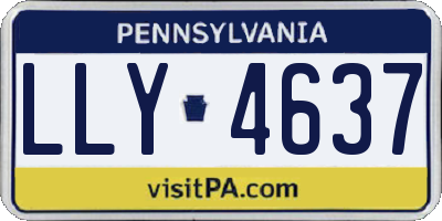 PA license plate LLY4637