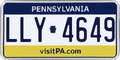 PA license plate LLY4649