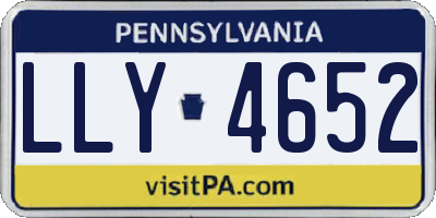 PA license plate LLY4652
