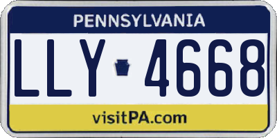 PA license plate LLY4668