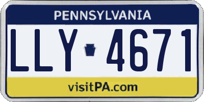 PA license plate LLY4671