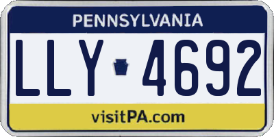 PA license plate LLY4692