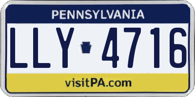 PA license plate LLY4716