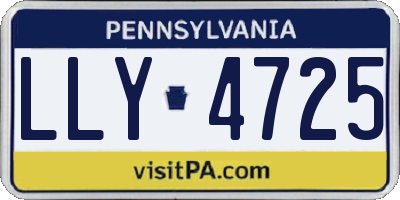 PA license plate LLY4725