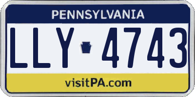 PA license plate LLY4743