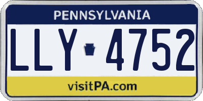 PA license plate LLY4752