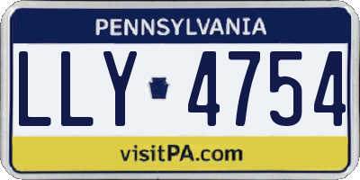 PA license plate LLY4754