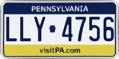PA license plate LLY4756