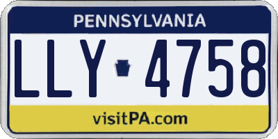 PA license plate LLY4758