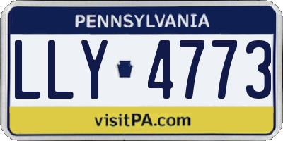 PA license plate LLY4773