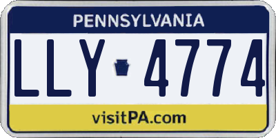 PA license plate LLY4774