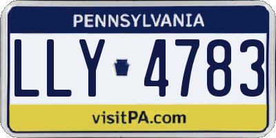 PA license plate LLY4783