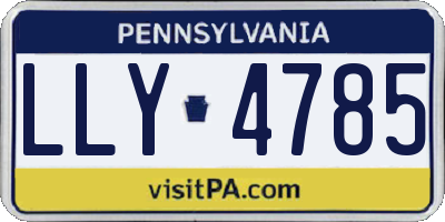 PA license plate LLY4785