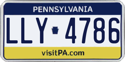 PA license plate LLY4786