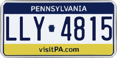 PA license plate LLY4815