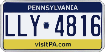PA license plate LLY4816